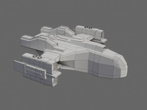 sci-fi aircraft - low poly - game ready - pbr Modèle 3D