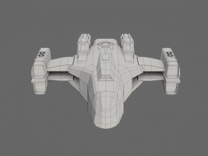 sci-fi aircraft - low poly - game ready - pbr Modèle 3D