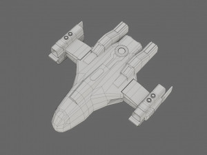 sci-fi aircraft - low poly - game ready - pbr Modèle 3D