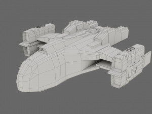 sci-fi aircraft - low poly - game ready - pbr Modèle 3D