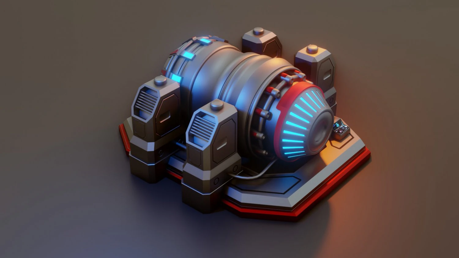 sci-fi power generator - low poly - game ready - pbr 3D Model .c4d .max .obj .3ds .fbx .stl .blend 