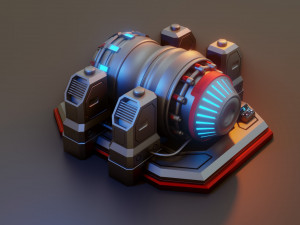 sci-fi power generator - low poly - game ready - pbr 3Dモデル