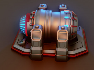 sci-fi power generator - low poly - game ready - pbr 3D 模型
