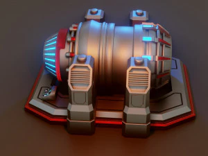 sci-fi power generator - low poly - game ready - pbr 3D Model