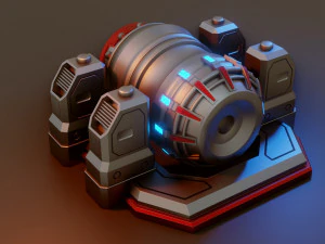 sci-fi power generator - low poly - game ready - pbr 3D Model
