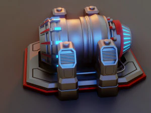 sci-fi power generator - low poly - game ready - pbr 3D Model