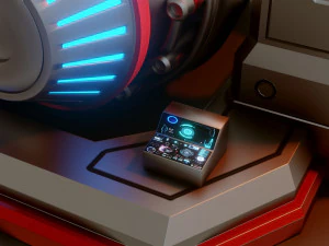 sci-fi power generator - low poly - game ready - pbr 3D Model