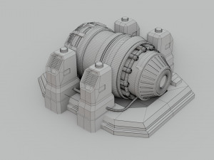 sci-fi power generator - low poly - game ready - pbr 3D 模型