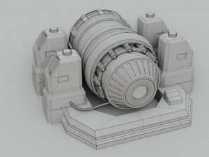 sci-fi power generator - low poly - game ready - pbr 3D 模型