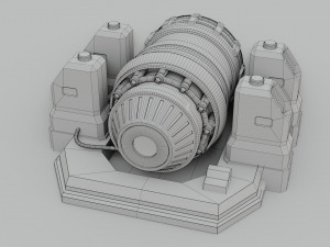 sci-fi power generator - low poly - game ready - pbr 3D 模型