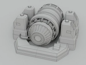 sci-fi power generator - low poly - game ready - pbr 3D Model