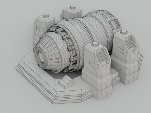 sci-fi power generator - low poly - game ready - pbr 3D 模型