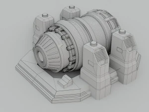 sci-fi power generator - low poly - game ready - pbr 3D Model
