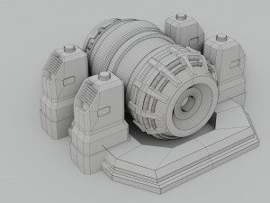 sci-fi power generator - low poly - game ready - pbr 3D 模型