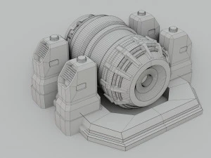 sci-fi power generator - low poly - game ready - pbr 3D Model