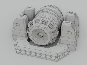 sci-fi power generator - low poly - game ready - pbr 3D Model