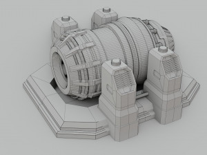 sci-fi power generator - low poly - game ready - pbr 3D 模型