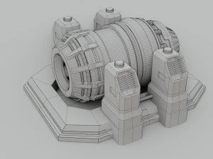sci-fi power generator - low poly - game ready - pbr 3D Model