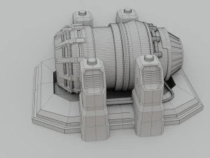 sci-fi power generator - low poly - game ready - pbr 3D Model