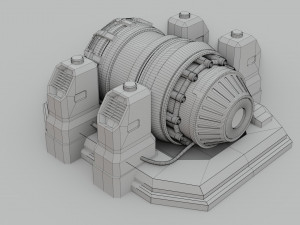 sci-fi power generator - low poly - game ready - pbr 3D 模型