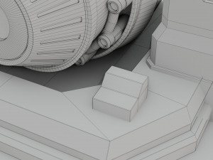 sci-fi power generator - low poly - game ready - pbr 3D 模型