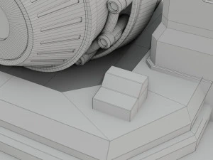 sci-fi power generator - low poly - game ready - pbr 3D Model