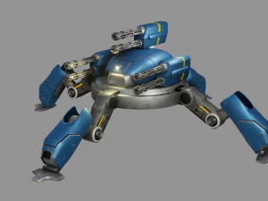 sci fi quad bot - low poly - game ready - pbr 3D Model