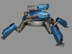 sci fi quad bot - low poly - game ready - pbr 3D Model