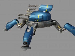 sci fi quad bot - low poly - game ready - pbr 3D Model