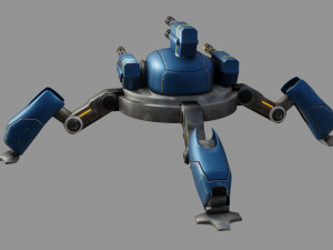 sci fi quad bot - low poly - game ready - pbr 3D Model