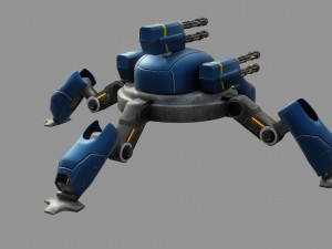 sci fi quad bot - low poly - game ready - pbr 3D Model