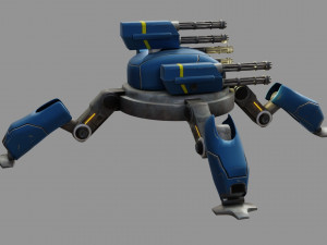 sci fi quad bot - low poly - game ready - pbr 3D Model