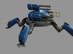 sci fi quad bot - low poly - game ready - pbr 3D Model