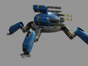 sci fi quad bot - low poly - game ready - pbr 3D Model