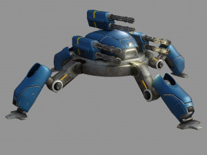 sci fi quad bot - low poly - game ready - pbr 3D Model