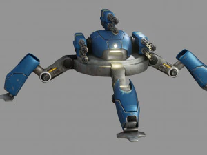 sci fi quad bot - low poly - game ready - pbr 3D Model