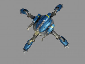 sci fi quad bot - low poly - game ready - pbr 3D Model