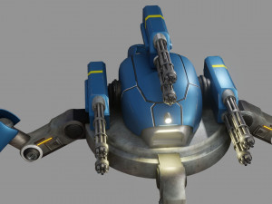 sci fi quad bot - low poly - game ready - pbr 3D Model