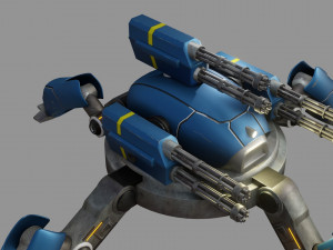 sci fi quad bot - low poly - game ready - pbr 3D Model
