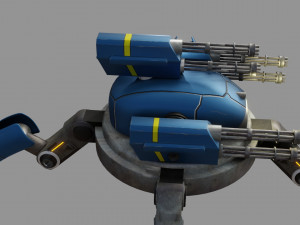 sci fi quad bot - low poly - game ready - pbr 3D Model