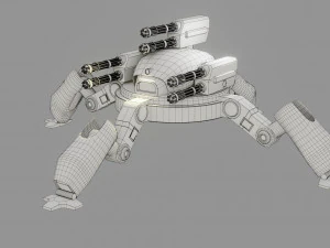 sci fi quad bot - low poly - game ready - pbr 3D Model