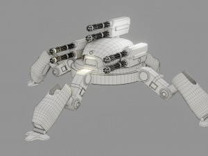 sci fi quad bot - low poly - game ready - pbr 3D Model