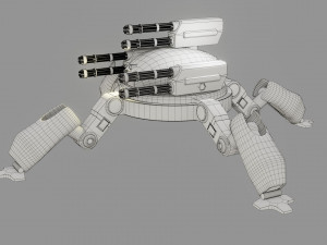 sci fi quad bot - low poly - game ready - pbr 3D Model