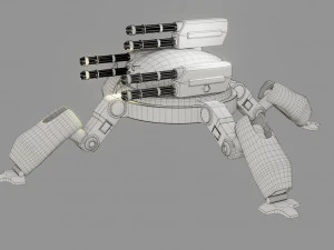 sci fi quad bot - low poly - game ready - pbr 3D Model