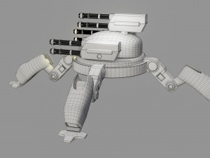 sci fi quad bot - low poly - game ready - pbr 3D Model