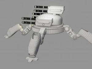 sci fi quad bot - low poly - game ready - pbr 3D Model