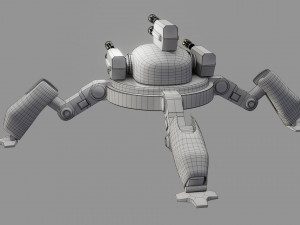 sci fi quad bot - low poly - game ready - pbr 3D Model