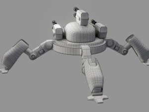 sci fi quad bot - low poly - game ready - pbr 3D Model