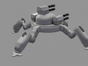 sci fi quad bot - low poly - game ready - pbr 3D Model
