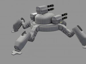 sci fi quad bot - low poly - game ready - pbr 3D Model